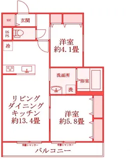 ヒル・シャンス大倉山【1階】の間取り
