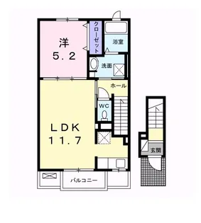 ニューハイネス・ミサト【2階】の間取り