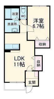 コンフォース鳩山【1階】の間取り