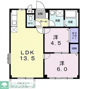エルディム北B【2階】の間取り