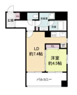 レジディア心斎橋ウエスト【2階】の間取り