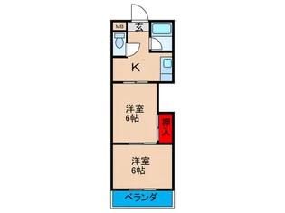 三熊ハイツ渚2号【1階】の間取り