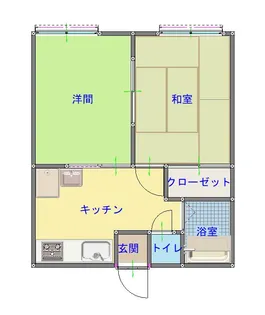 アーネスハイツセブン【1階】の間取り