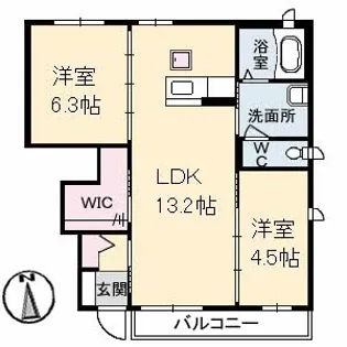 クレセオ【1階】の間取り