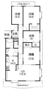 ドルチェ広沢【3階】の間取り