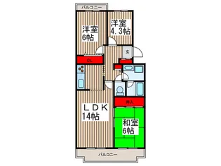 戸山ハウス【2階】の間取り