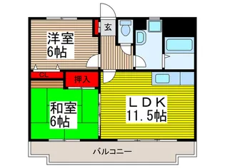 サンハイツサイド【2階】の間取り