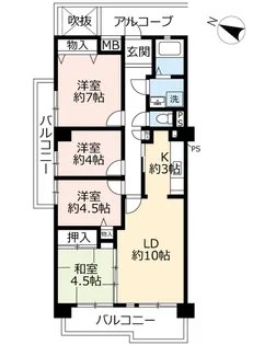 UR日進香久山花の街【1階】の間取り