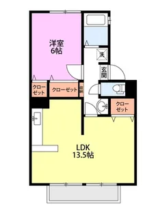 クオリティ加賀AB【1階】の間取り