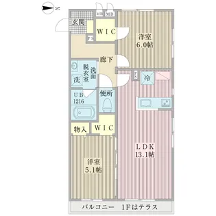プランタン桜並木【1階】の間取り