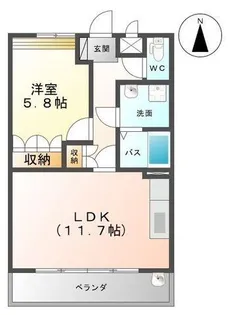 クローバーハウスB【1階】の間取り