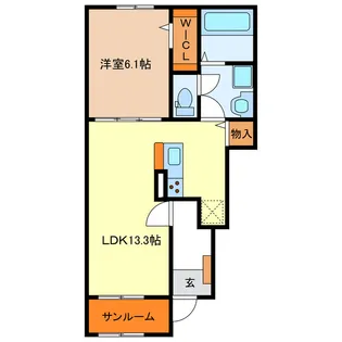ボヌールII【1階】の間取り