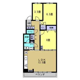 リアライズ柏2【5階】の間取り