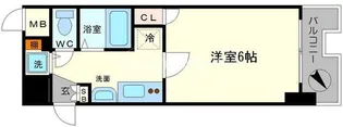 プレサンス難波EASTモダニティ【15階】の間取り