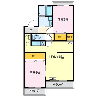 ペガサス横落【3階】の間取り