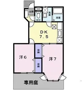 シック ヴィラ飯倉B【1階】の間取り