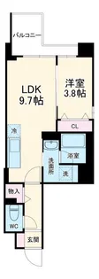 ハイデンス梅ヶ枝【9階】の間取り
