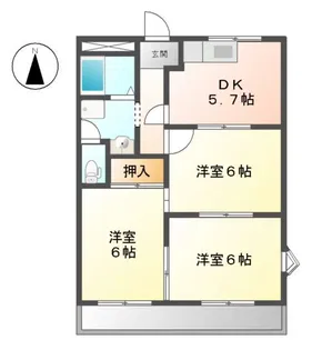 浜北グランドマンション【1階】の間取り