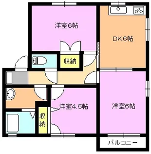 メゾン・シャルムE【1階】の間取り