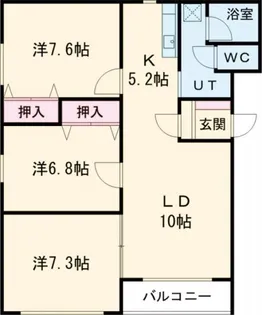 パティオボヌール【2階】の間取り