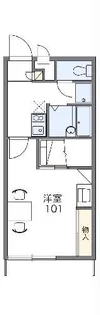 レオパレスこだま【1階】の間取り