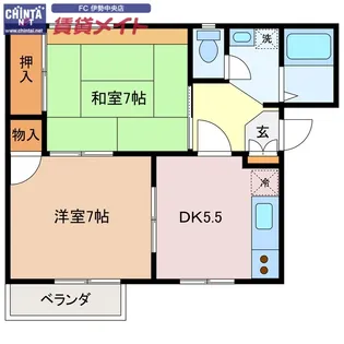 ジゼルB【2階】の間取り