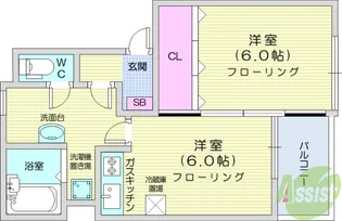 第十一ショーケービル【1階】の間取り