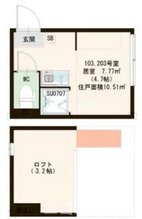 ハーモニーテラス中丸町【2階】の間取り