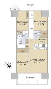 サングランデ ザ・レジデンス千葉【11階】の間取り