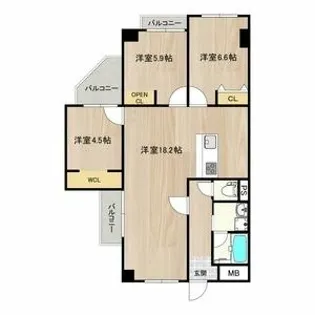 インペリアル京都【10階】の間取り
