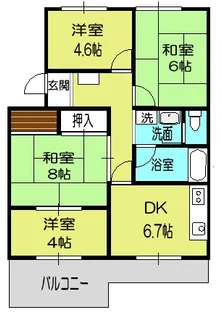 見川マンションA棟【5階】の間取り