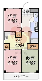 ウォーク羽衣【2階】の間取り