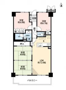 サーパス大輪町【3階】の間取り