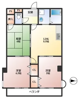 プランドール東豊中II【3階】の間取り