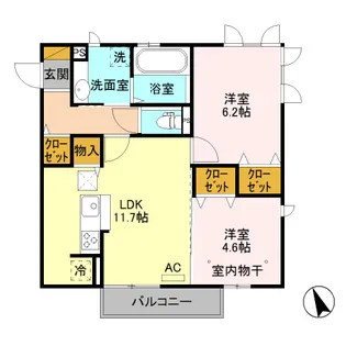 ル・ボア・ラ・ロシニョル墨坂【1階】の間取り