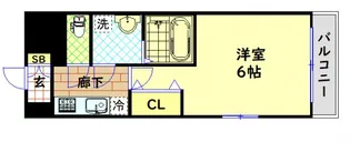 エスリード難波グレイス【10階】の間取り