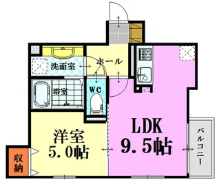 広島県広島市南区霞2【アパート】の間取り