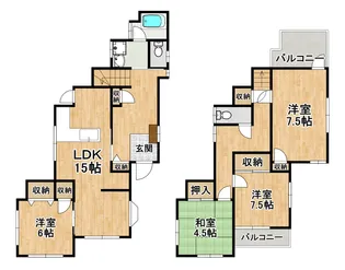 大阪府堺市中区土塔町【一戸建】の間取り