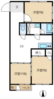 コーポラス司【4階】の間取り