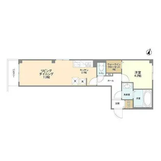 東京都目黒区中根2【マンション】の間取り