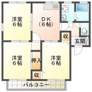 リバーコートD【1階】の間取り