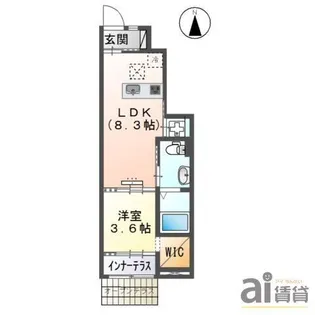 埼玉県飯能市大字岩沢【アパート】の間取り