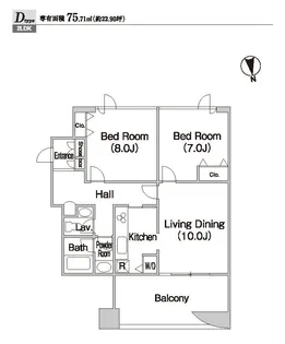 テラス日新【14階】の間取り