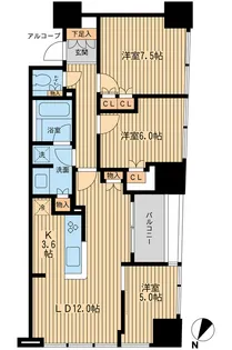 東京都渋谷区神宮前3【マンション】の間取り