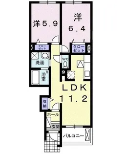 東京都東村山市美住町2【アパート】の間取り