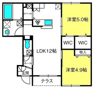 ジョウエイ外原B棟【1階】の間取り