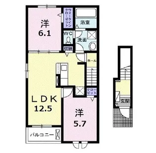 サンヒルズY【2階】の間取り