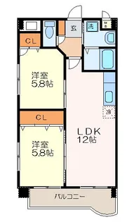 福岡県北九州市戸畑区小芝3【マンション】の間取り