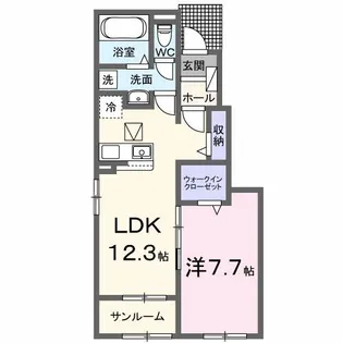 (仮)芝町アパートB【1階】の間取り