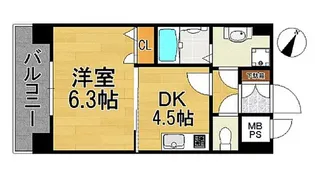 ピュアドームティアラ大手門【4階】の間取り